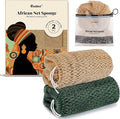CORATED African Net Sponge Authentic, Shower Loofah Exfoliating Bath Net Sponge with Knots, Body Scrubber for Women and Men Daily Use Body Care, Travel Portable Bath Accessories for Bathroom