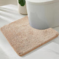 TYUU Toilet Rug, Ultra Soft Toilet Rugs U Shaped Machine Washable Non Slip Absorbent Quick Dry Toilet Mat with Rubber Backing, Beige 20" x 24" U Shape