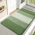 Kitinjoy Indoor Outdoor Door Mat, 59x32 Non-Slip Absorbent Dirt Trapper, Low-Profile Washable Inside Entrance Front Floor Mat, Sturdy Soft Entry Doormats for Entryway, Green