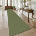KOZYFLY 3x18 Runners Rugs for Hallway, Extra Long Washable Runner Rug, Non Slip Rubber Backed Kitchen Runner, Cotton Entryway Rug, Floor Carpet for Entry, Aisle, Hall, Olive Green/Earthy Green