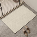 Mecko Bath Mat, Ultra Absorbent Quick Dry Bathroom Floor Mats-Rubber Non-Slip Thin Bathroom Rug Fit Under Door, Faux Suede Surface Shower Rug for Bathtub, Sink, Shower Room(Light Brown,20"x32")