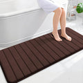OLANLY Memory Foam Long Bathroom Rugs Runner 59x24, Super Soft Absorbent Bath Mat, Quick Dry, Machine Washable Shower Floor Rugs, Bathmat Carpet, Bathroom Home Decor Accessories, Brown