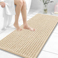 OLANLY Long Bathroom Rugs Runner 47x20, Thick Soft and Absorbent Chenille Bath Mat, Non-Slip, Machine Washable Quick Dry Bath Rugs for Tub Shower Floor, Home Decor Accessories, Beige