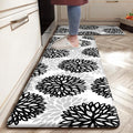 Kitchen Mats Set of 2 Cushioned Anti Fatigue Kitchen Rugs Non Slip Waterproof Runner Memory Foam Kitchen Floor Mat Comfort Standing Mat for Sink, Office, Laundry, Black Gray