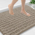 Smiry Bathroom Rugs Mat 59x24, Extra Soft Absorbent Chenille Bath Rugs, Non Slip Rubber Backing Machine Washable Quick Dry Bath Mats for Bathroom Floor, Tub, Shower, Home Decor Accessories, Latte