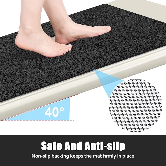 ZOESOE Square Shower Mat Non Slip: 27x27 Inch Large Shower Mats for Inside Shower with Drain Hole in Center, Super Soft PVC Loofah Massage Shower Stall Mat, Anti Slip Shower Floor Mat, Quick Drying