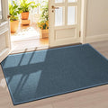 LEKEEPGO Door Mat 36"x59", Non Slip Door Mat Indoor Entrance, Rubber Backing Front Indoor Doormat Washable Absorbent Low-Profile Entryway Entry Resist Dirt Inside Door Mats, Cyan Blue
