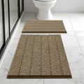 Bcoimo Bathroom Rug Set, Chenille Bath Mat Set with High Low Pile Design, Soft Absorbent Non Slip Bathroom Rugs, Machine Washable Quick Dry Mats for Shower, Tub, Sink and Vanity