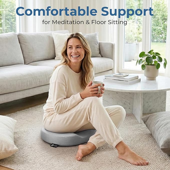 5 STARS UNITED Donut Pillow for Tailbone Pain & Hemorrhoids – Large Memory Foam Seat Cushion for Bed Sore-Prone Areas & Pressure Relief – Prostate, Postpartum & Pregnancy Support, Premium Gray Suede