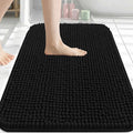 Arotive Bathroom Rugs 34" x 21", Ultra Soft Absorbent Chenille Bath Rugs, Non-Slip Rubber Backing, Machine Washable Bath Mats for Bathroom Floor, Tub and Shower, Home Decor Accessories, Black