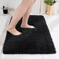 Disolla Black Bathroom Rug 17x24 - Non-Slip Plush Small Bath Mat, Highly Absorbent & Ultra Soft Fluffy Floor Mat, Machine Washable for Shower and Tub