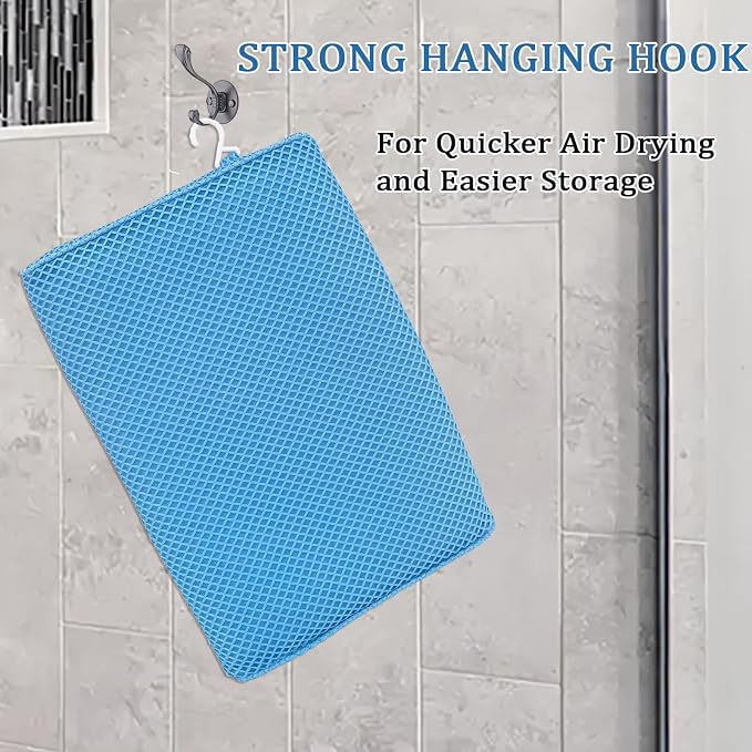 REEZEIVI Shower Seat Cushion with Non-Slip Silicone Bottom,Soft 4D Mesh Fabric,Bathtub Chair Pad for Elderly,Quick Drying and Washable Shower Seat Mat, Design for Elderly, Senior, Handicap,Disabled