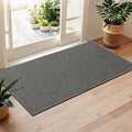 LEKEEPGO Door Mat 24"x47", Non Slip Door Mat Indoor Entrance, Rubber Backing Indoor Door mats Washable Absorbent Low-Profile Doormat Front Entryway Entry Resist Dirt Inside Door Mats, Grey