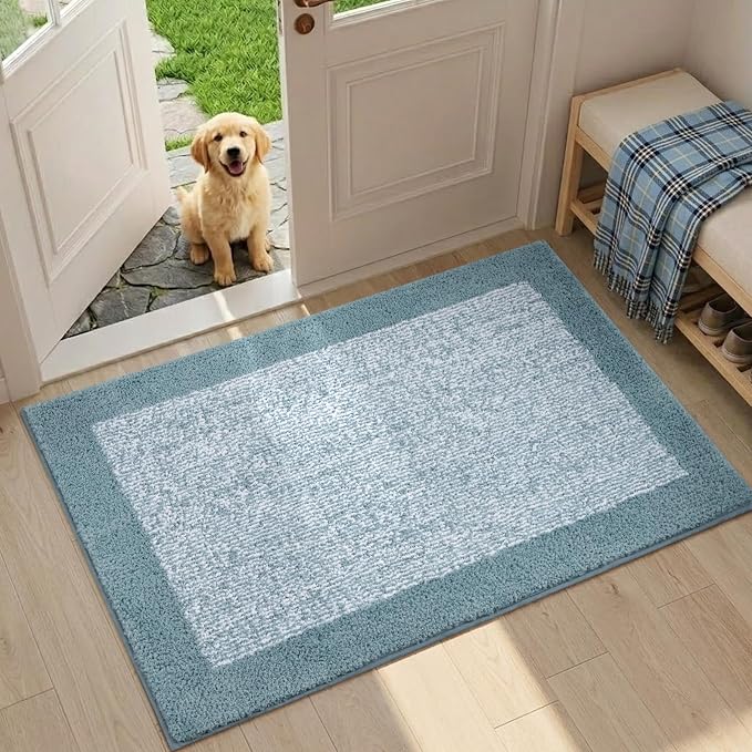 36x24 Large Bathroom Rugs Washable Non Slip, Dusty Blue Bath Mat for Bathroom Floor Tub, Soft Absorbent Quick Dry Mats for Shower, Bathtub,Home Decor