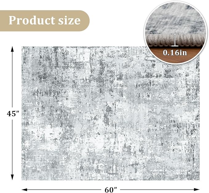 chakme Office Chair Mat for Hardwood Floor, 60"x45" Easy Glide Computer Desk Mat Protector for Rolling Chair Under Desk Rug Nonslip Backing, Machine Wash, (Boho)
