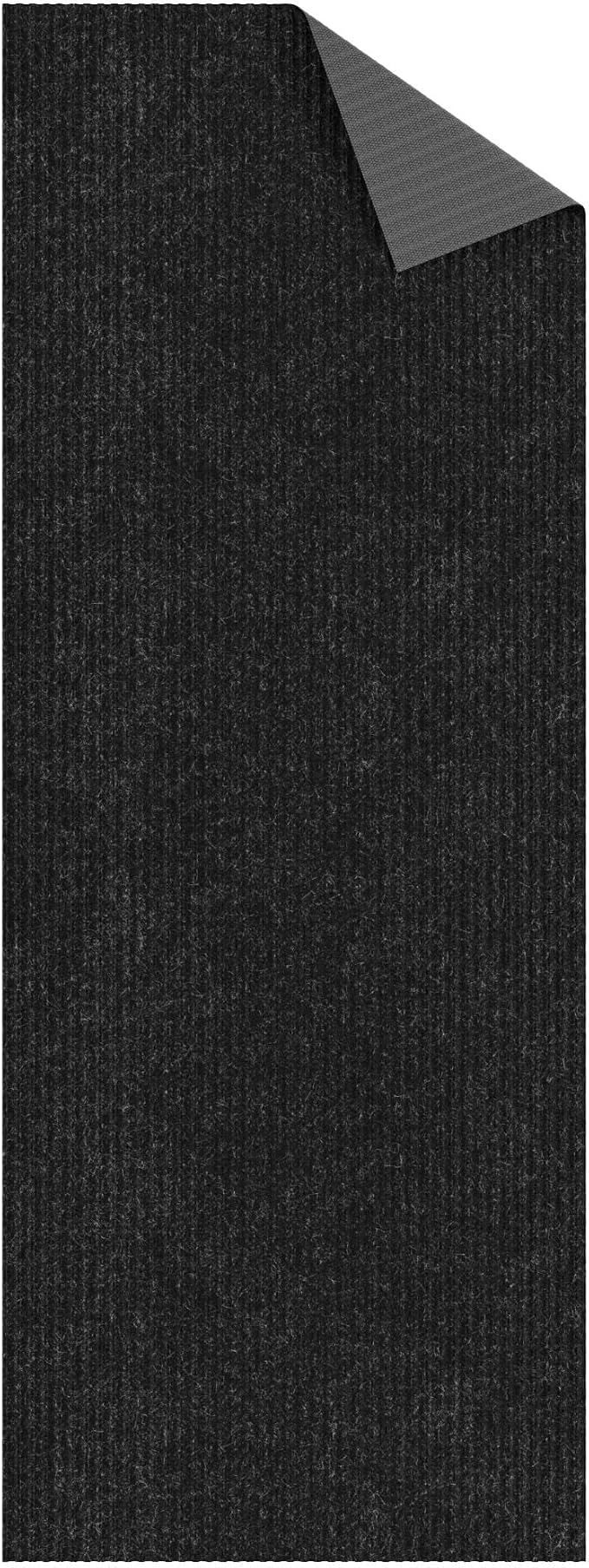 Ottomanson 2'7" x 6' Hallway Runner with Scraper Pile - Extra Durable Non-Slip Rug Mat for Indoor & Outdoor Use - Ideal for Kitchen, Entryway & Garage - High-Traffic Carpet, Black