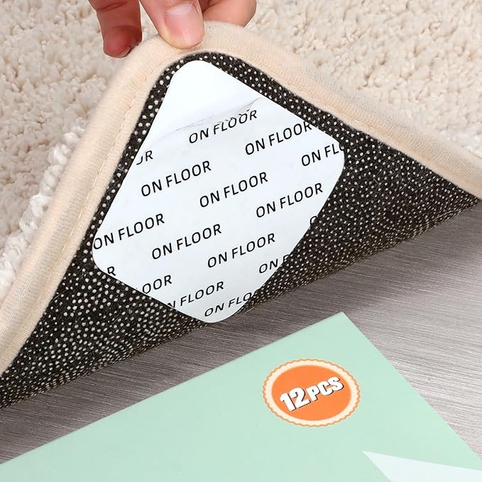 Home Techpro Double Sided Rug Pad Gripper for Hardwood Floors No Damage, New Materials to Non Slip Rug Pads, Under Rug Carpet Tape : Keep Your Rug in Place & Make Corner Flat