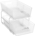Simple Houseware 2 Tier Bathroom Organizer Tray Pull-Out Sliding Drawer/Under-Sink Storage, Clear