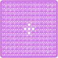 Square Shower Bathtub Mat Non Slip for Inside Shower Clear Purple 21x21 Inch, Shower Stall Mats for Bathroom Floor, Soft Bath Mat for Tub with Big Suction Cups Drain Holes, Easy Washable Dry
