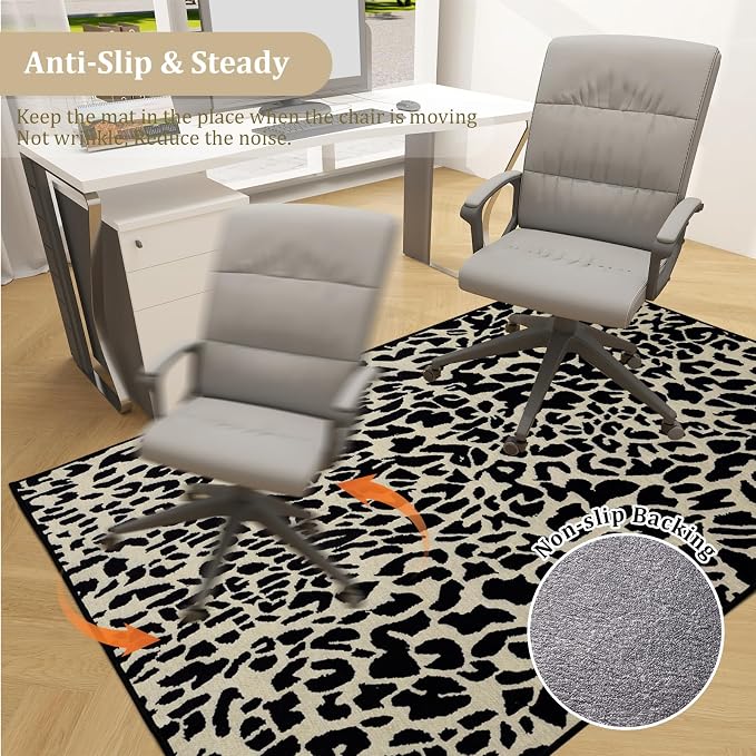 Office Chair Mat for Hardwood Floor, 72"x48" Easy Glide Computer Desk Mat Protector for Rolling Chair Under Desk Rug Nonslip Backing, Machine Wash, (Modern)