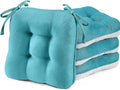 BETU Chair Cushions for Dining Chairs Set of 4,3.5" Thick Kitchen Table Chair Pads with Ties,Non Slip Backing and Covers, Seat Cushion for Dining Room,Bar,Patio Chairs,15.5"X15.5"X3.5",Teal