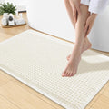 Smiry Waffle Bath Mat 30x18, Extra Soft Absorbent Bathroom Rugs, Non Slip Machine Washable Quick Dry Bath Rugs for Bathroom Floor, Tub, Shower, Home Decor Accessories, Cream