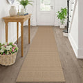 KOZYFLY Runners Rugs for Hallway 2x10, Washable Runner Rug, Woven Non Slip Kitchen Runner, Braided Entryway Rug, Floor Carpet for Entry, Aisle, Hall, Orange Beige/Tan/Brown