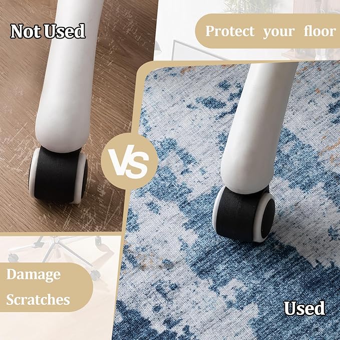 Office Chair Mat for Hardwood Floor, 72"x48" Easy Glide Computer Chair Mat Protector for Rolling Chair Under Desk Rug Nonslip Backing, Machine Wash