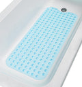 Extra-Long Non-Slip Bathtub & Shower Mat 39”x16” (Smooth/Non-Textured Tubs Only) Safe, Clean, Machine-Washable, Superior Grip&Drainage, Vinyl, Transparent Light Blue