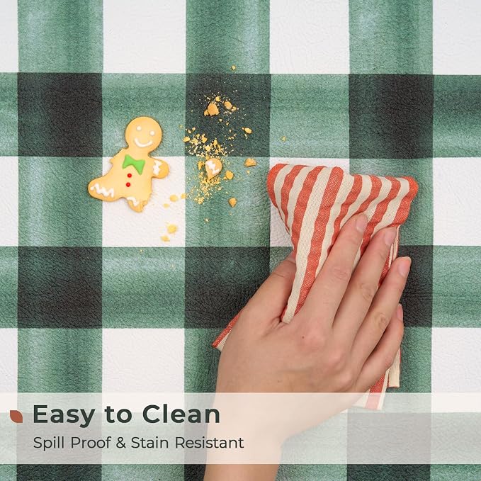 FRESHMINT Modern Farmhouse Plaid 2 Piece Set Kitchen Mats for Floor Anti Fatigue Waterproof & Non-Skid Kitchen Rugs Cushioned Kitchen Mat for Standing Washable Comfort Desk Kitchen Runners