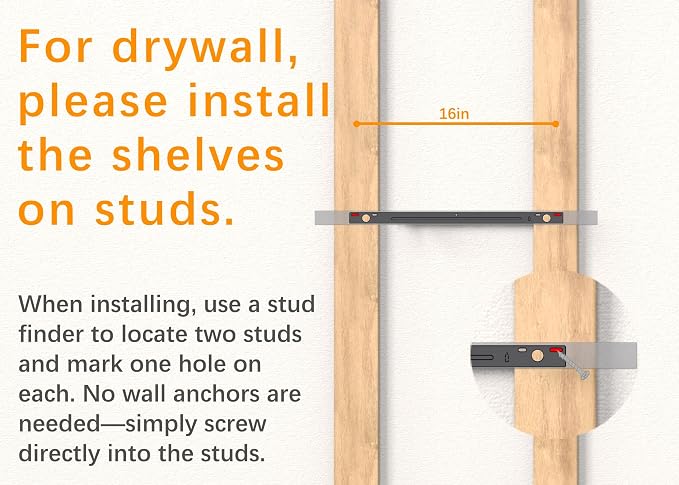 BAYKA Floating Shelves for Wall Grey, Set of 3, Wall Mounted Rustic Wood Shelves for Bathroom, Bedroom, Living Room, Kitchen, Hanging Shelf for Books/Storage/Decor with 22lbs Capacity, Black, 22.5in