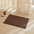 TYUU Waffle Bath Mat, Boho Bathroom Rugs Non Slip Washable Super Absorbent Quick Dry Bath Mat Farmhouse Bathroom Decor, 24"x16" Mocha