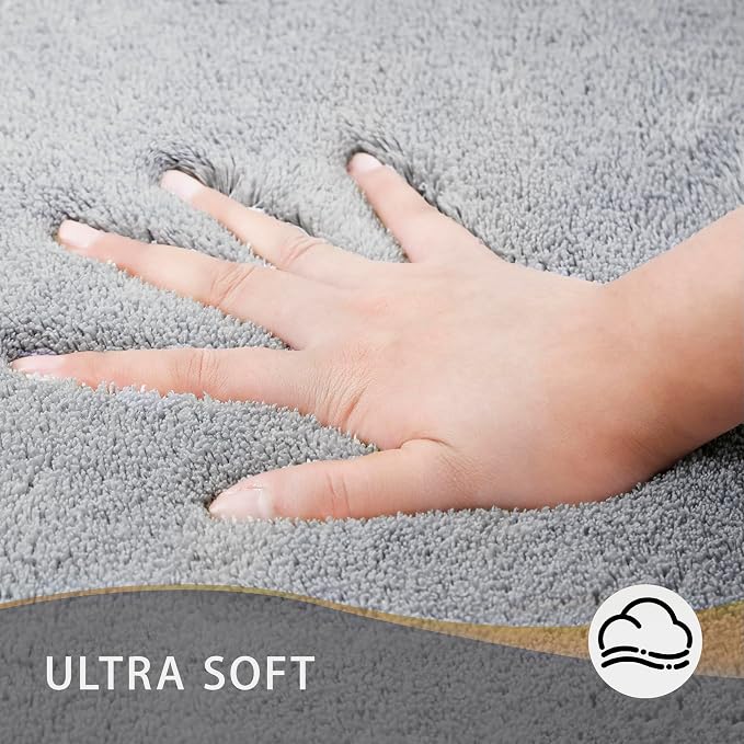 MINIDEAR Bathroom Rugs 36x24 Dark Gray - Thick Memory Foam Bath Mat, Ultra Soft & Plush Fluffy, Non-Slip, Quick Dry, Absorbent Washable Floor Microfiber Mat for Tub, Home Decor Accessories