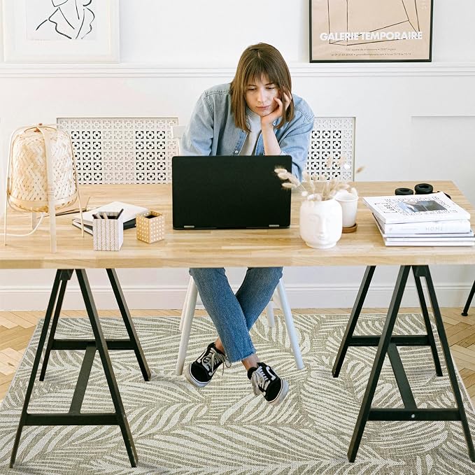 Office Chair Mat for Hardwood Floor, 48"x36" Easy Glide Computer Desk Mat Protector for Rolling Chair Under Desk Rug Nonslip Backing, Machine Wash (Modern)