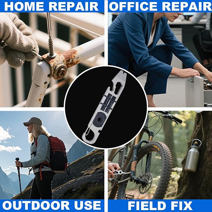 EDC Pry Bar, mighty bar, Keychain Crowbar, Multi Functional Pocket Pry Bar with Wrench,Ratchet screwdrivers, Can Box and Bottle Opener, Versatile Companion for Everyday Carry and Camping Accessories