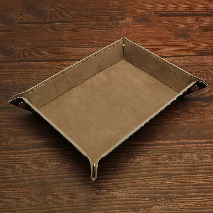 Valet Organizer - Catchall Tray for Jewelry, Wallets, Watches, Keys, Coins, Phones, Glasses - Perfect for Nightstand, Desk, Entryway