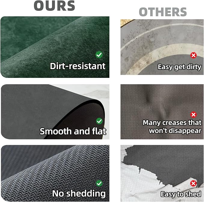 TYUU Bathroom Mat Quick Dry, Bathroom Rugs Non Slip Washable Thin Absorbent Bath Mat Fits Under Door Bathroom Floor Mat Perfect for Bath, Shower, or Sink 24"x36" Dark Green