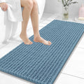 OLANLY Long Bathroom Rugs Runner 47x20, Thick Soft and Absorbent Chenille Bath Mat, Non-Slip, Machine Washable Quick Dry Bath Rugs for Tub Shower Floor, Home Decor Accessories, Airy Blue
