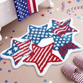 Capoda 1 Pcs Patriotic Bathroom Rug 24 x 35 Inch 4th of July Star Bath Mat Non-Slip Soft Microfiber Independence Day Rug for 4th of July Kitchen Home Bathroom Entrance Decor(Strip Star, Red Blue)