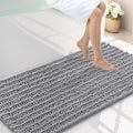 Smiry Bathroom Rugs Mat 44x24, Extra Soft Absorbent Chenille Bath Rugs, Non Slip Rubber Backing Machine Washable Quick Dry Bath Mats for Bathroom Floor, Tub, Shower, Home Decor Accessories, Grey