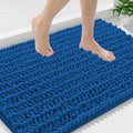 Smiry Bathroom Rugs Mat 36x24, Extra Soft Absorbent Chenille Bath Rugs, Non Slip Rubber Backing Machine Washable Quick Dry Bath Mats for Bathroom Floor, Tub, Shower, Home Accessories, Deep Navy Blue