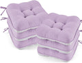 BETU Chair Cushions for Dining Chairs Set of 6,3.5" Thick Kitchen Table Chair Pads with Ties,Non Slip Backing and Covers, Seat Cushion for Dining Room,Bar,Patio Chairs,15.5"X15.5"X3.5",Purple