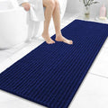 OLANLY Long Bathroom Rugs Runner 59x24, Thick Soft and Absorbent Chenille Bath Mat, Non-Slip, Machine Washable Quick Dry Bath Rugs for Tub Shower Floor, Home Decor Accessories, Navy Blue