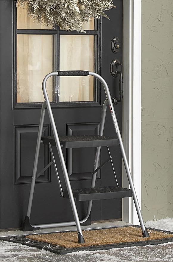 COSCO 2-Step Big Step, Steel Step Stool, Gray