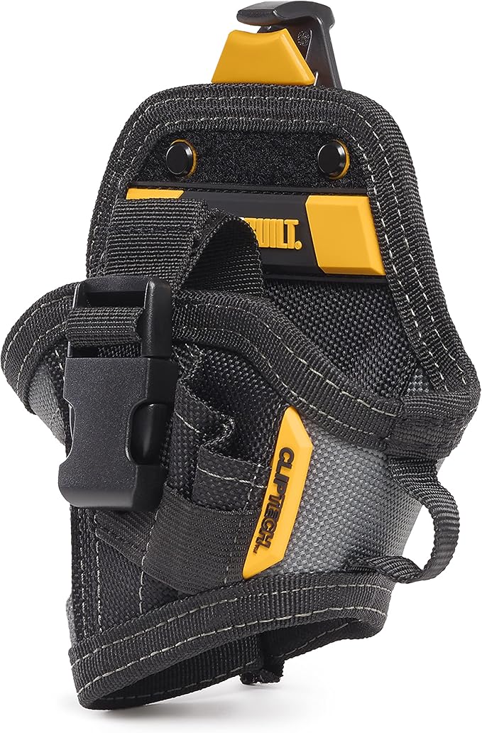 ToughBuilt ClipTech Series – Compact Drill Holster, Heavy-Duty Tool Holster ClipTech Hub, Adjustable Drill Strap, Bit Pockets, Rugged 1680D Construction Secure Jobsite Access (TB-CT-20-S)