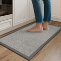 YDKGL Kitchen Mats for Floor, Rubber Backing Kitchen Rugs Non Slip Washable, Super Absorbent Jute-Like Braid Kitchen Runner Rug Sink Mat Standing Mat, Easy to Clean, Gray 17"x30"