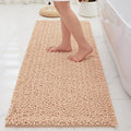 Bathroom Rugs Non Slip Washable 55x24, Extra Thick Soft Chenille Absorbent Bath Mat, High Density Barrier Non Slip Backing, Quick Dry Plush Shaggy Floor Carpet for Tub&Shower, Beige