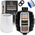 AquaHomeGroup 20 Stage Shower Filter with Vitamin C and E - Reduces Chlorine, Heavy Metals and Sediment - 2 Cartridges Included - High Pressure - Black