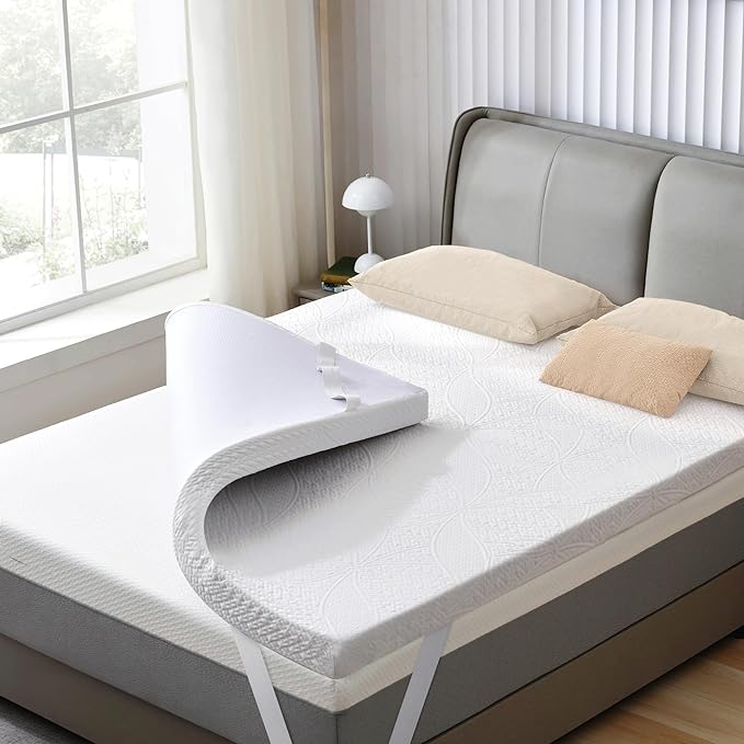 SINWEEK 2 Inch Gel Memory Foam Mattress Topper with Cooling Cover Ventilated Soft Mattress Pad, Bed Topper, CertiPUR-US Certified, Twin XL Size