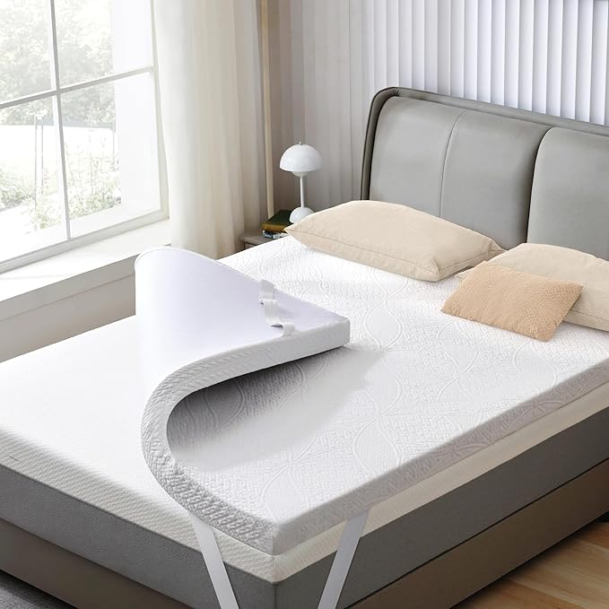 SINWEEK 3 Inch Gel Memory Foam Mattress Topper with Cooling Cover Ventilated Soft Mattress Pad, Bed Topper, CertiPUR-US Certified, Twin XL Size